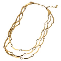 Yves Saint Laurent Vintage Gold Metall Multi Strang Halskette
