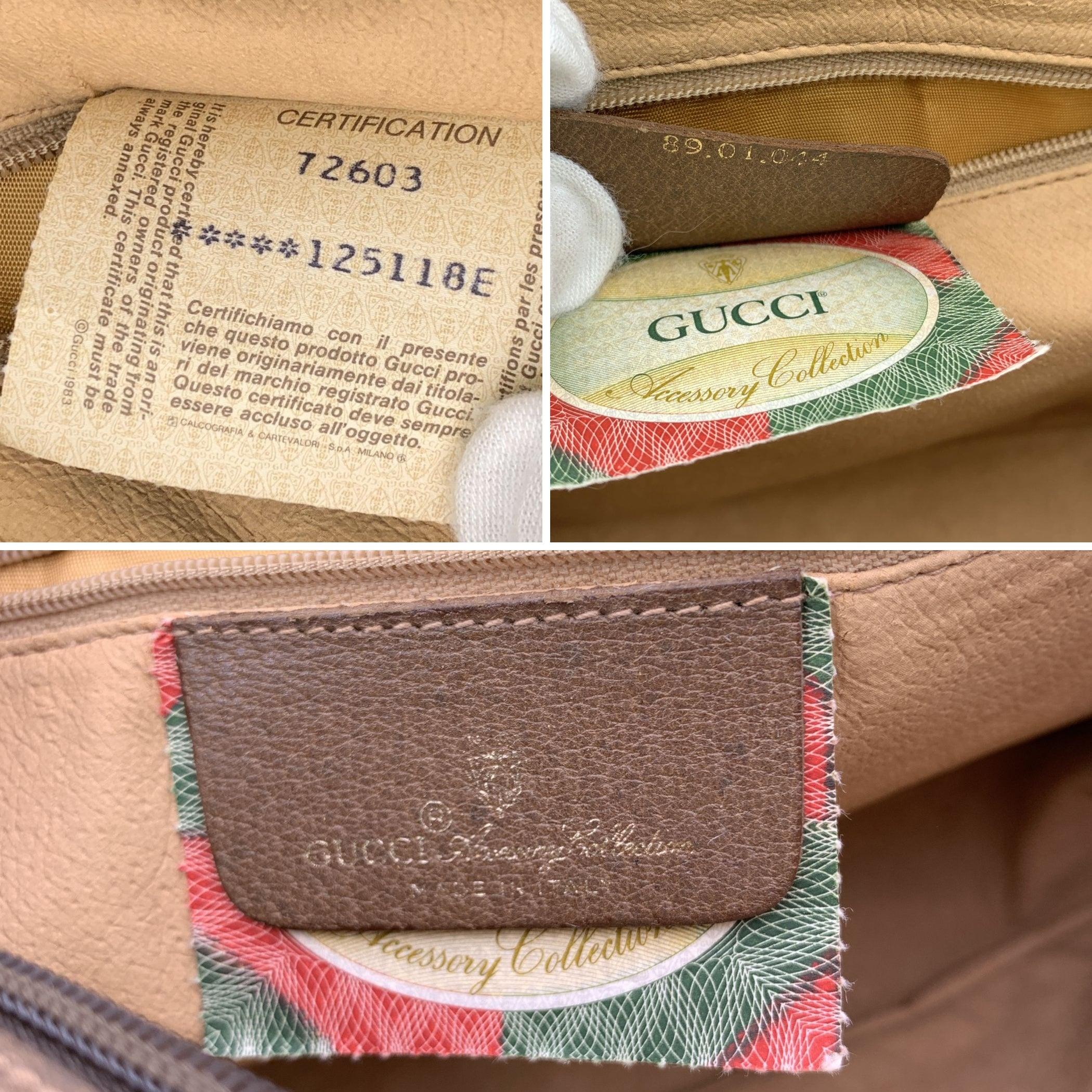 Gucci Vintage Beige Monogram Canvas Zip Kosmetiktasche Clutch im Angebot 1