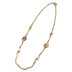Yves Saint Laurent Vintage Gold Metall Spirale Kreis Kette Halskette