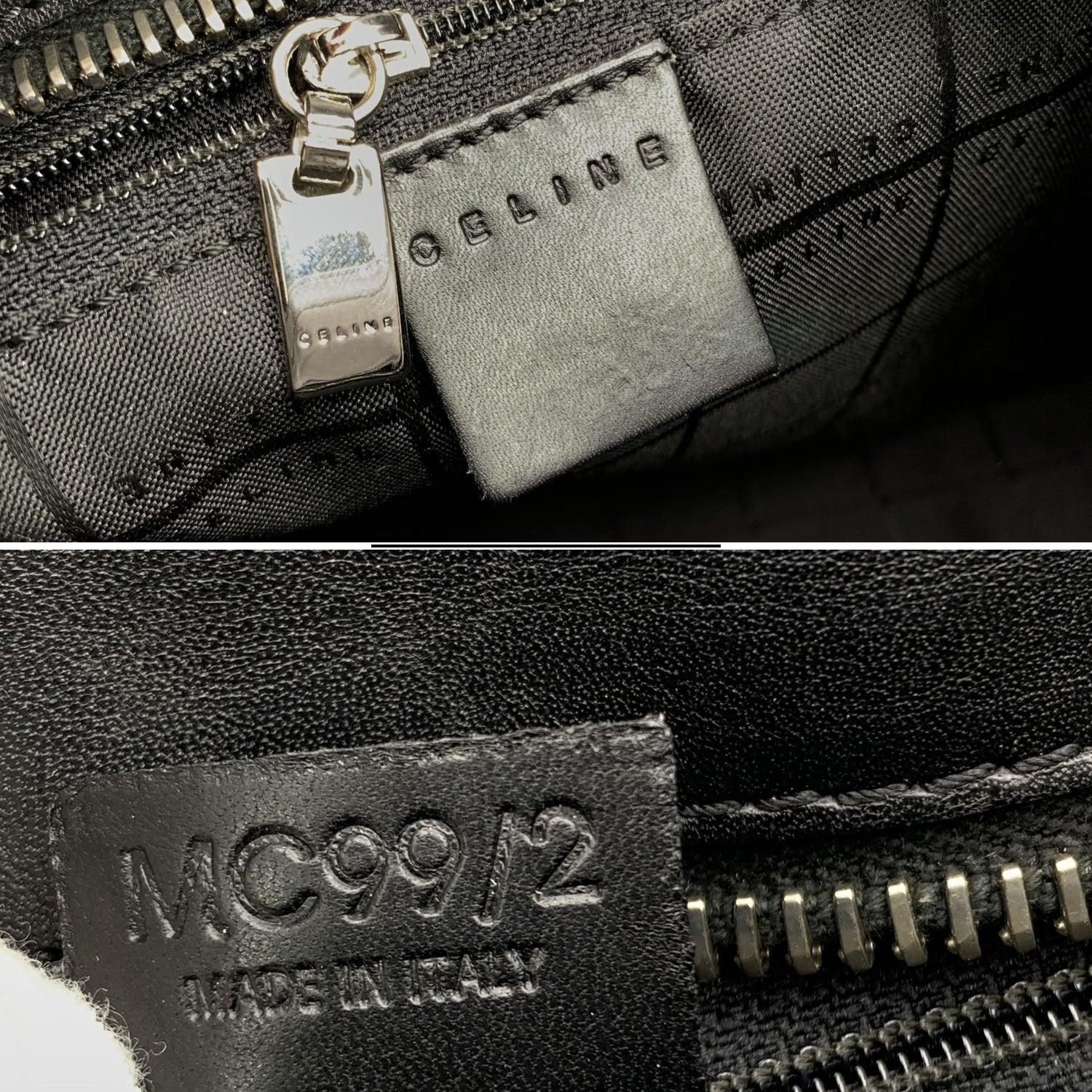 Celine Vintage Black Macadam Canvas Shoulder Bag Tote Bon état - En vente à Rome, Rome