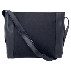 Celine Vintage Black Macadam Canvas Shoulder Bag Tote