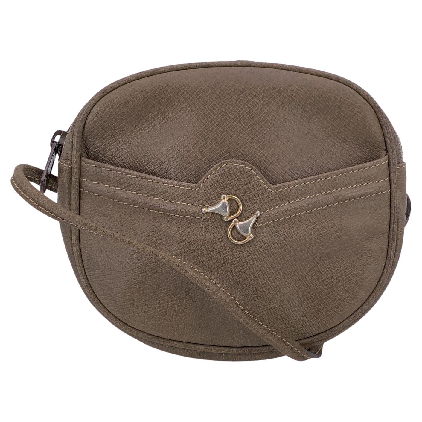 Gucci Vintage Brown Leather Small Horsebit Crossbody Bag