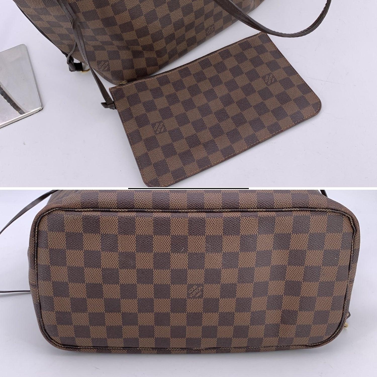 Louis Vuitton Brown Damier Ebene Canvas Neverfull MM Tote Bag im Zustand „Gut“ im Angebot in Rome, Rome