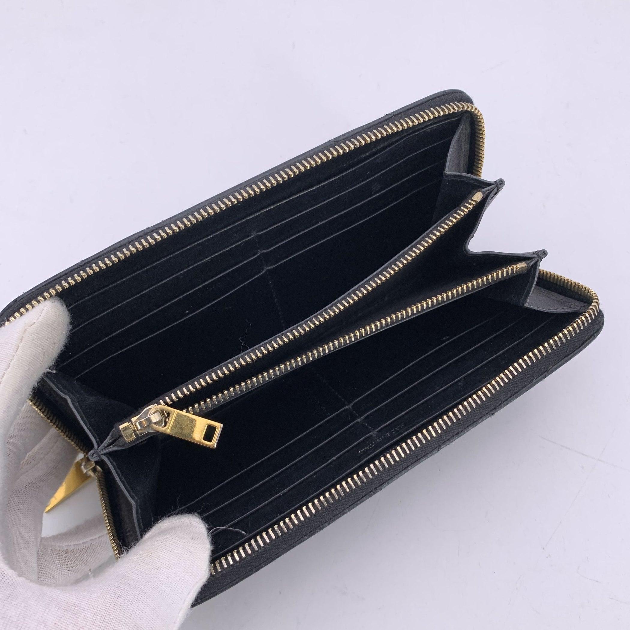 Saint Laurent Portefeuille Continental Zippy en cuir matelassé Y noir Excellent état - En vente à Rome, Rome