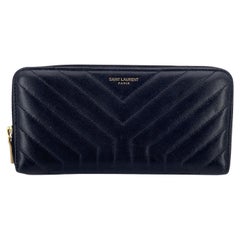 Saint Laurent Portefeuille Continental Zippy en cuir matelassé Y noir