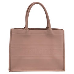 Christian Dior Dusty Pink Leather Medium Book Tote Bag