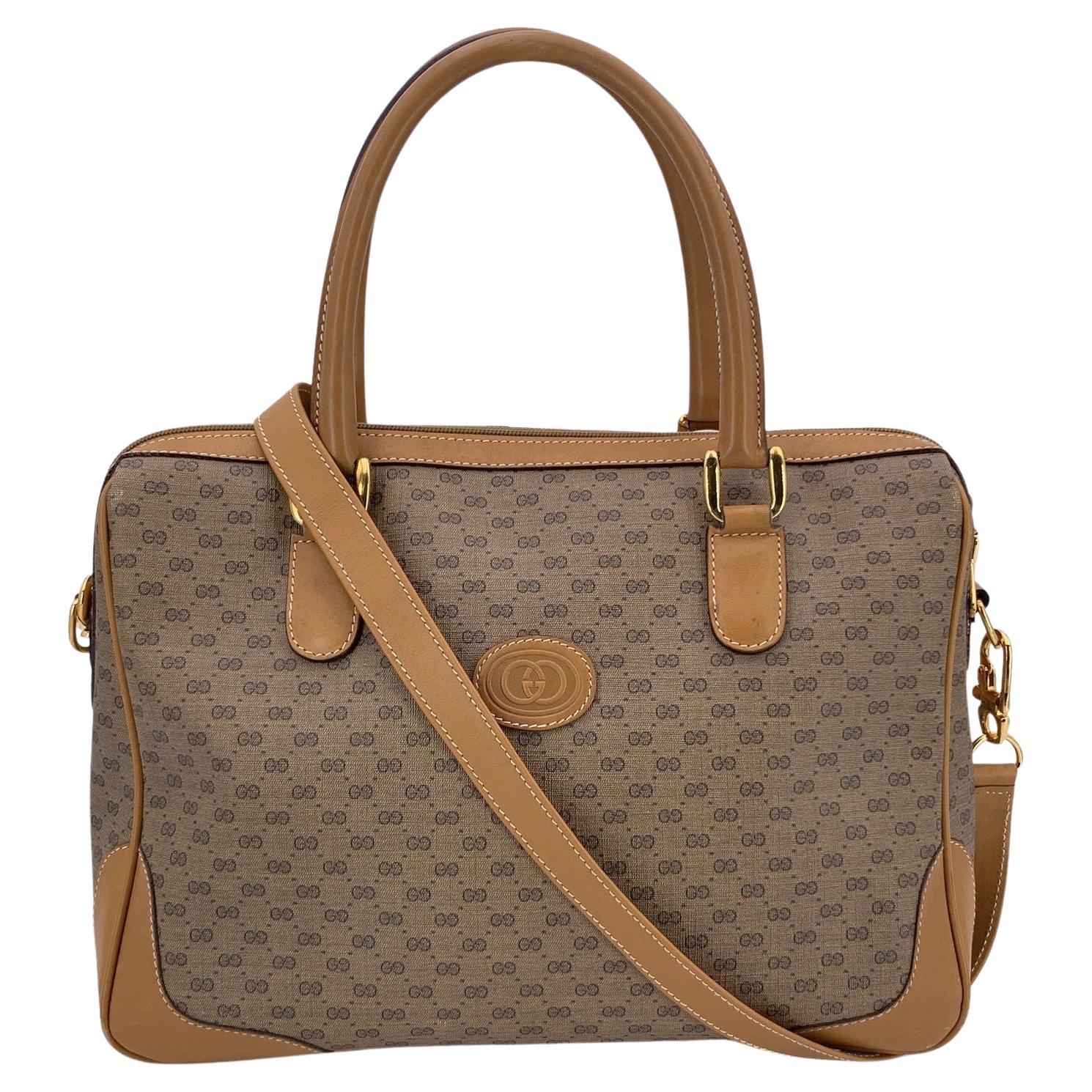 Sac à main en toile avec monogramme et bandoulière de Gucci Vintage By