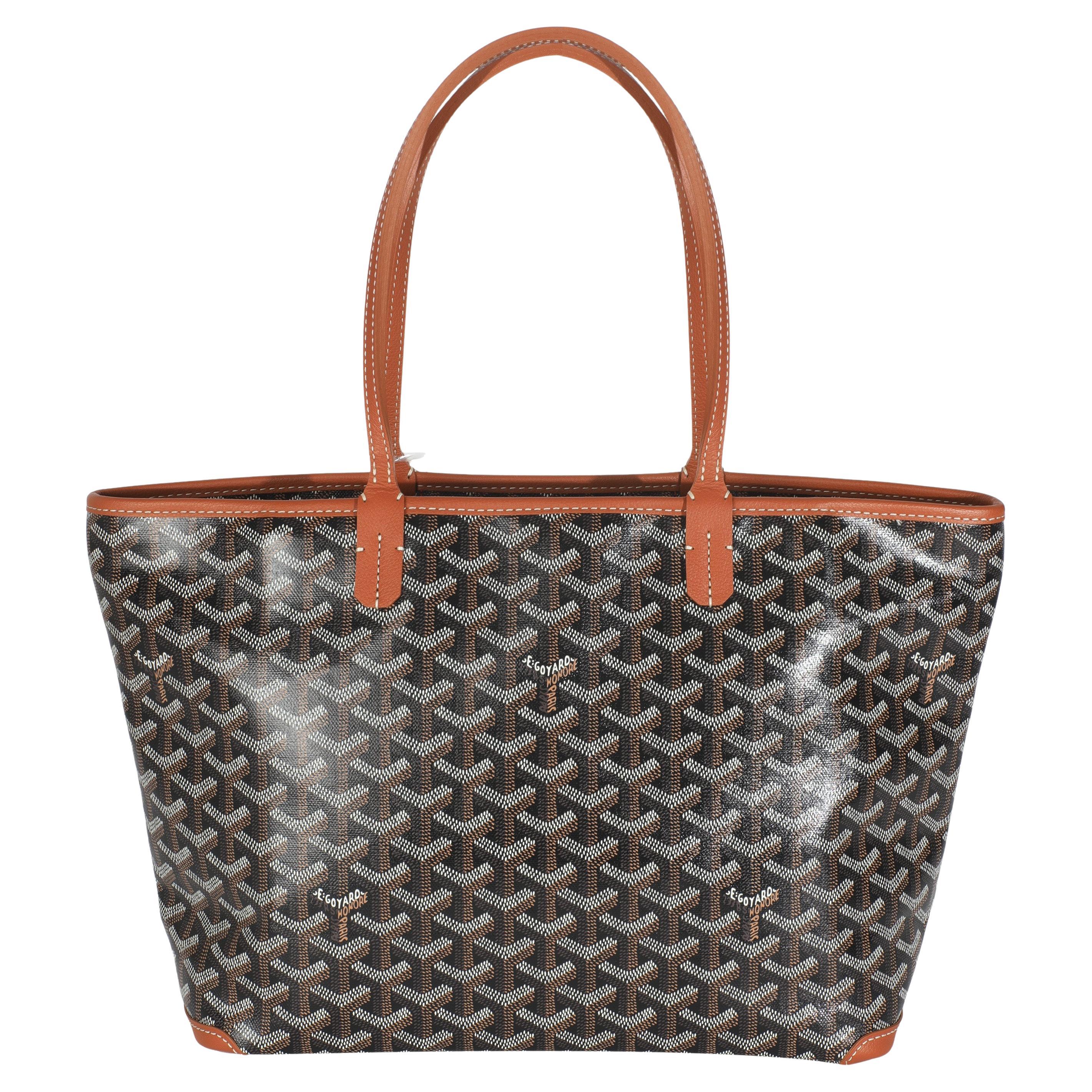 Goyard Gold Schwarz Goyardine Canvas Artois MM im Angebot