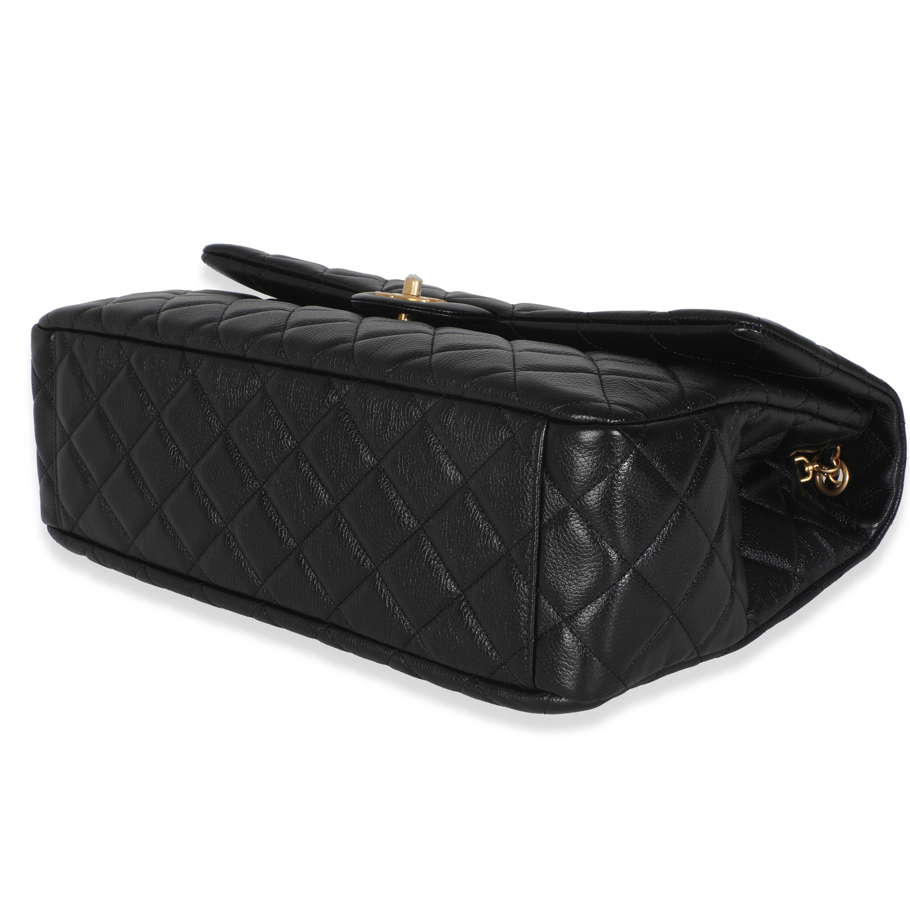 Chanel - Sac de voyage XXL à rabat en cuir de veau matelassé noir Unisexe en vente