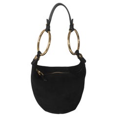 Chloé Black Suede Small Gold Bracelet Bag