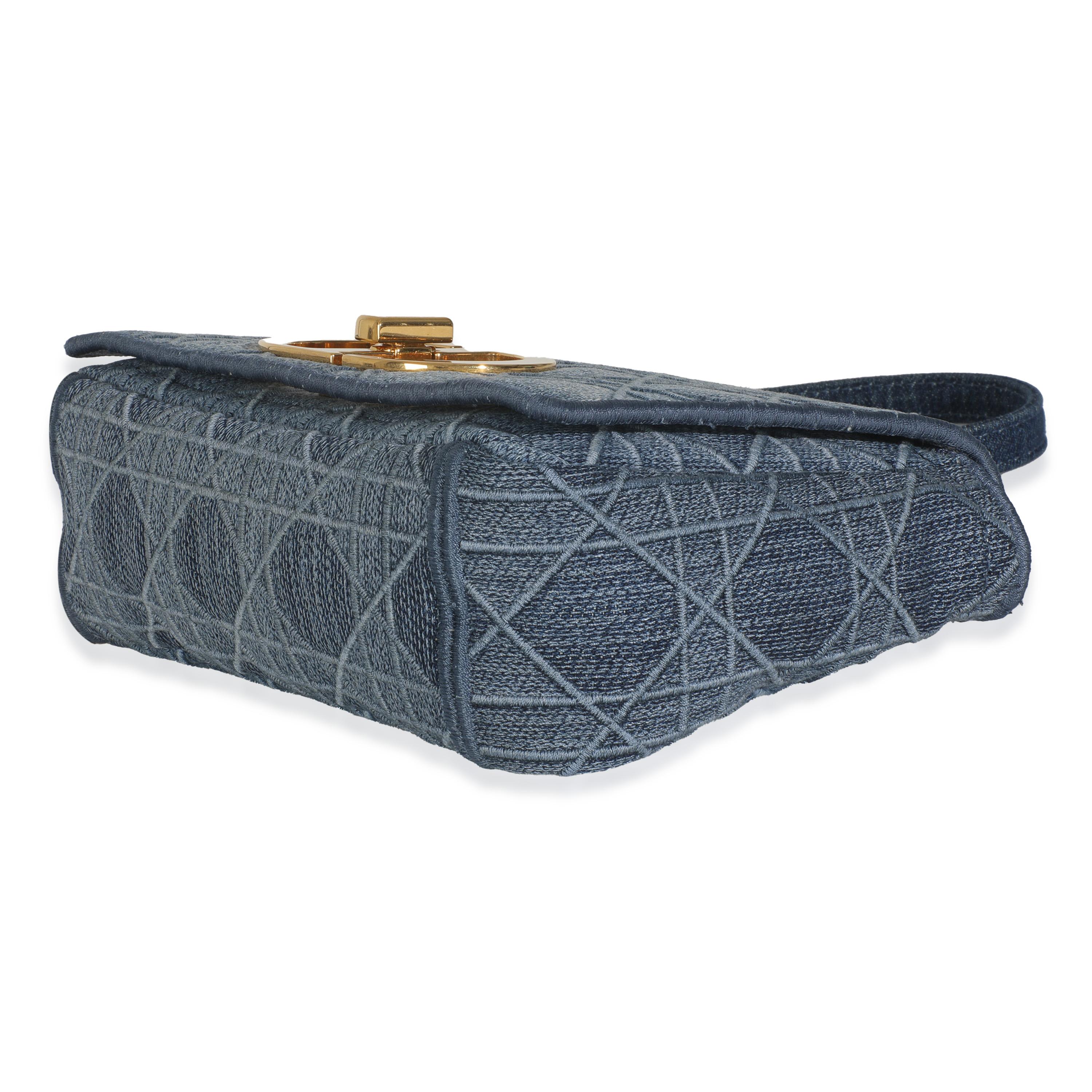 Christian Dior Blau Denim Cannage Kleine Caro Tasche im Angebot 2