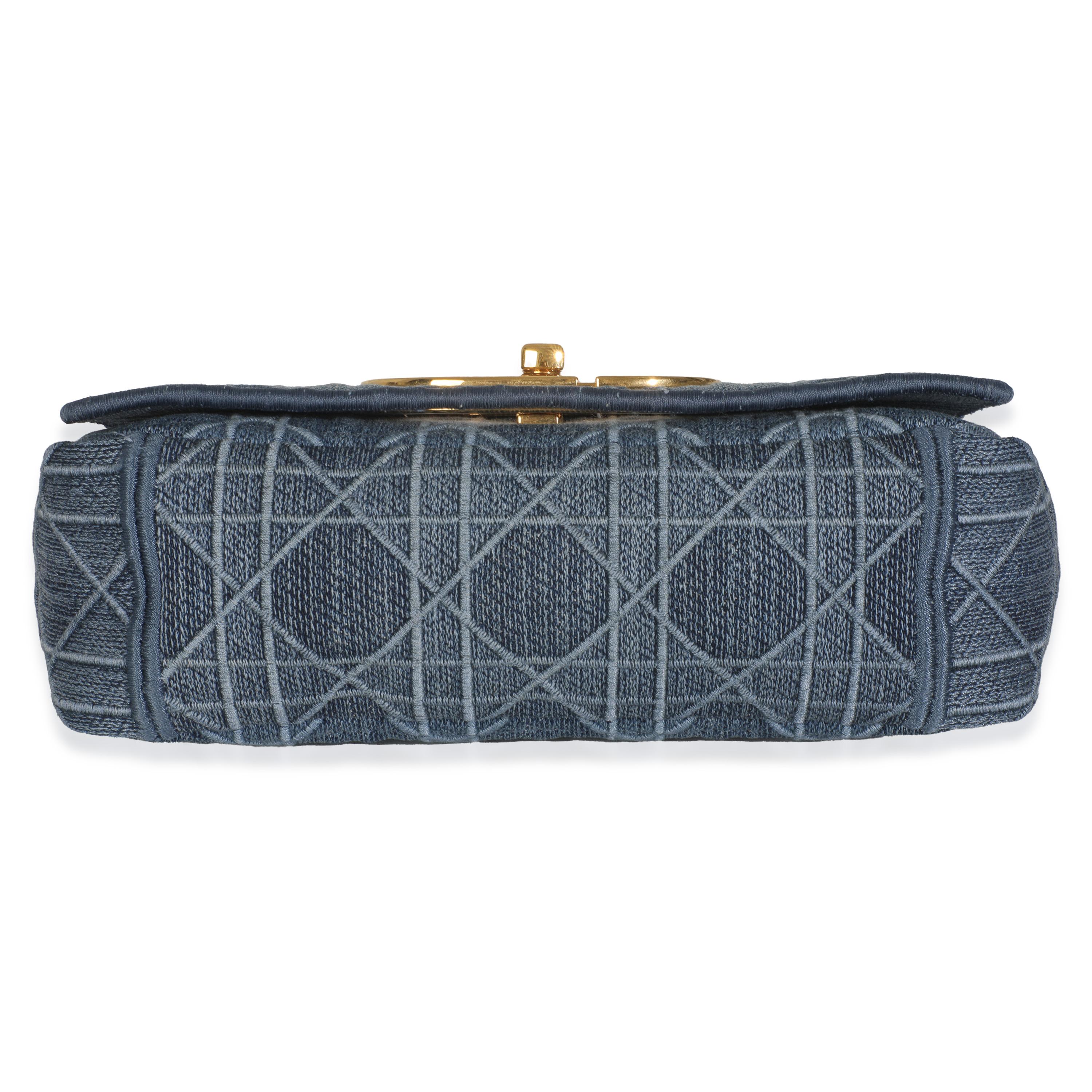 Christian Dior Blau Denim Cannage Kleine Caro Tasche im Angebot 3