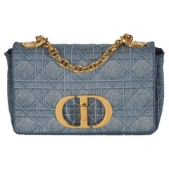 Christian Dior Borsa Cannage Piccola Caro in Denim Blu