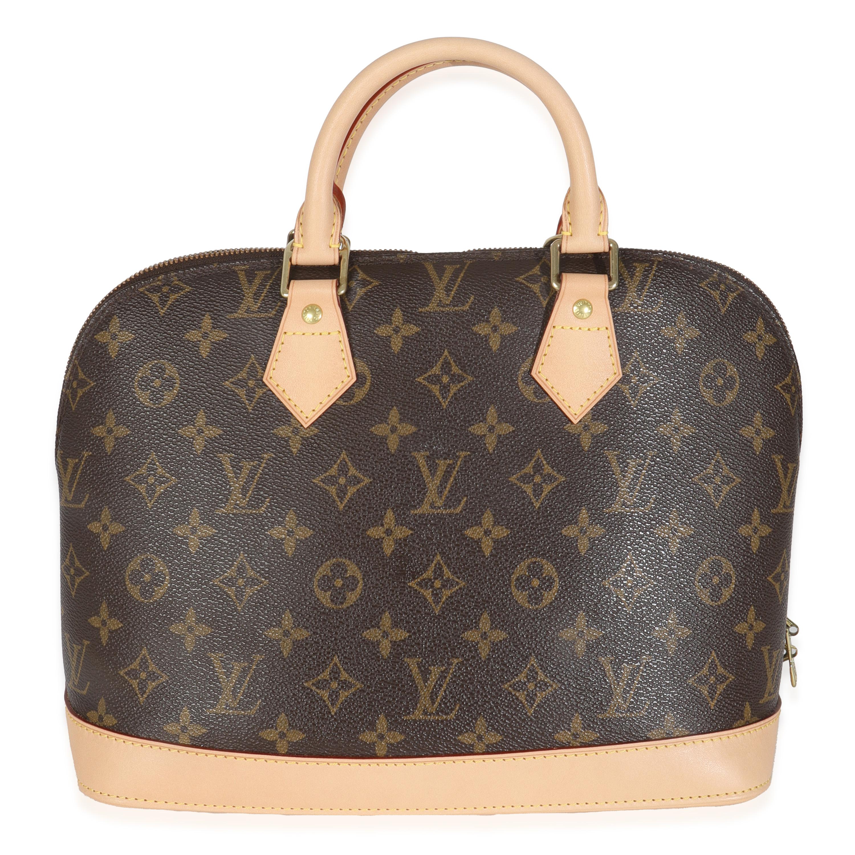 Listing Title: Louis Vuitton Monogram Canvas Alma PM
SKU: 146597
Condition: Pre-owned 
Condition Description: Introduced in 1992, the history of the Alma bag from Louis Vuitton actually goes back way further in time. The tote bag is based on a style