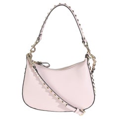 Valentino Water Lilac Grained Calfskin Rockstud Hobo Bag