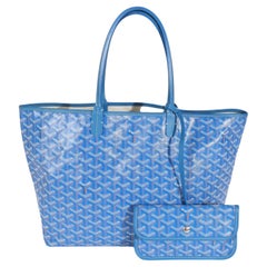 Goyard Blue Goyardine Canvas Saint Louis PM