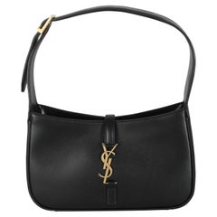 Saint Laurent Black Smooth Leather Le 5 a 7 Hobo