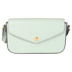 Gucci Pale Green Calfskin GG Super Mini Shoulder Bag