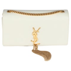 Saint Laurent Crema Soft Grain De Poudre Medium Kate Tassel Satchel