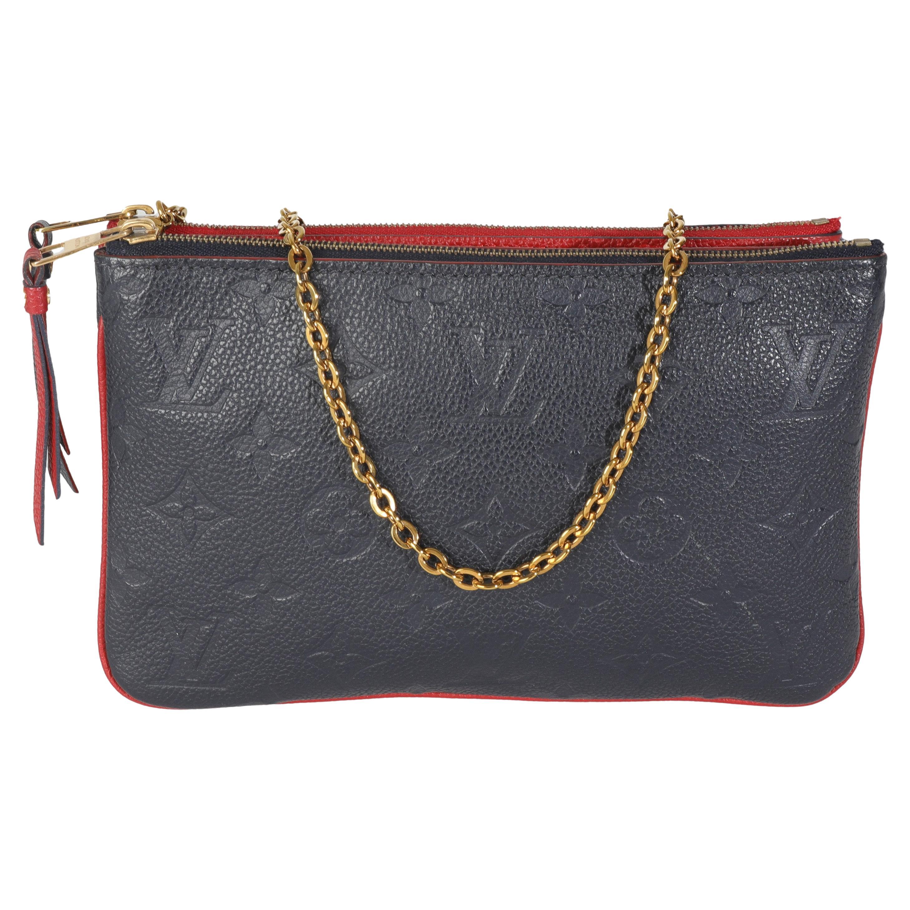 Louis Vuitton Marine Rouge Monogram Empreinte Double Zip Pochette