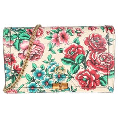 Gucci New Shanghai Floral Calfskin Bamboo Diana Chain Wallet Gucci New Shanghai Floral Calfskin Bamboo Diana Chain Wallet