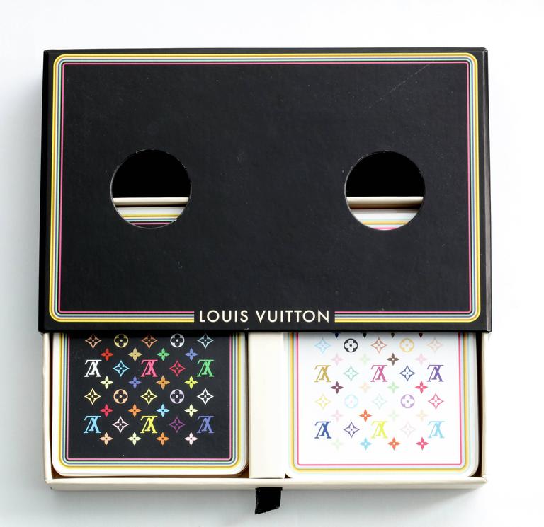 LOUIS VUITTON Multicolor Playing Cards Black Logo Collectible Game Limited  Rare