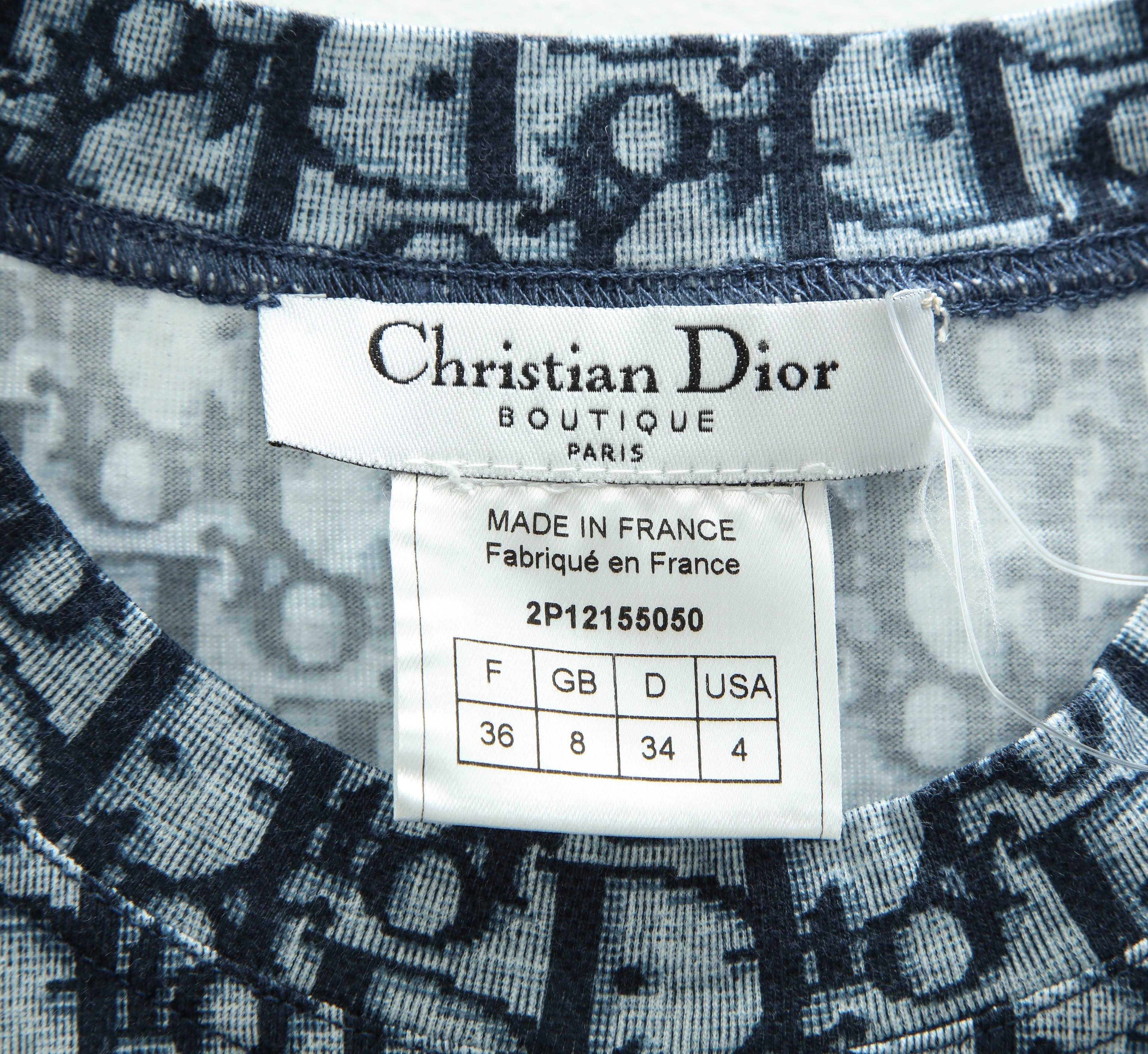 Women's Christian Dior by John Galliano Blue Trotter Logo T-Shirt