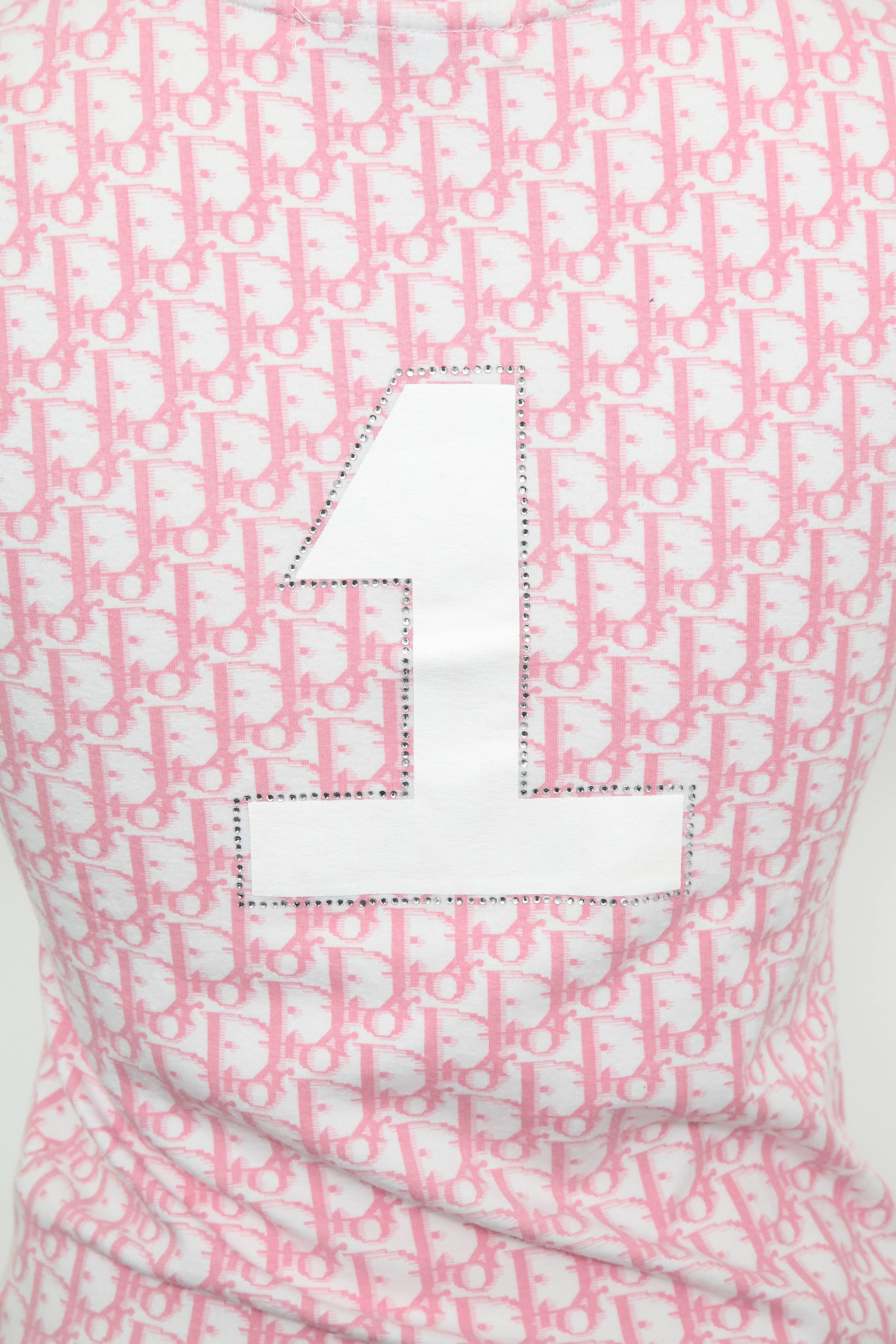 Beige Christian Dior by John Galliano Pink Trotter Logo Shirt