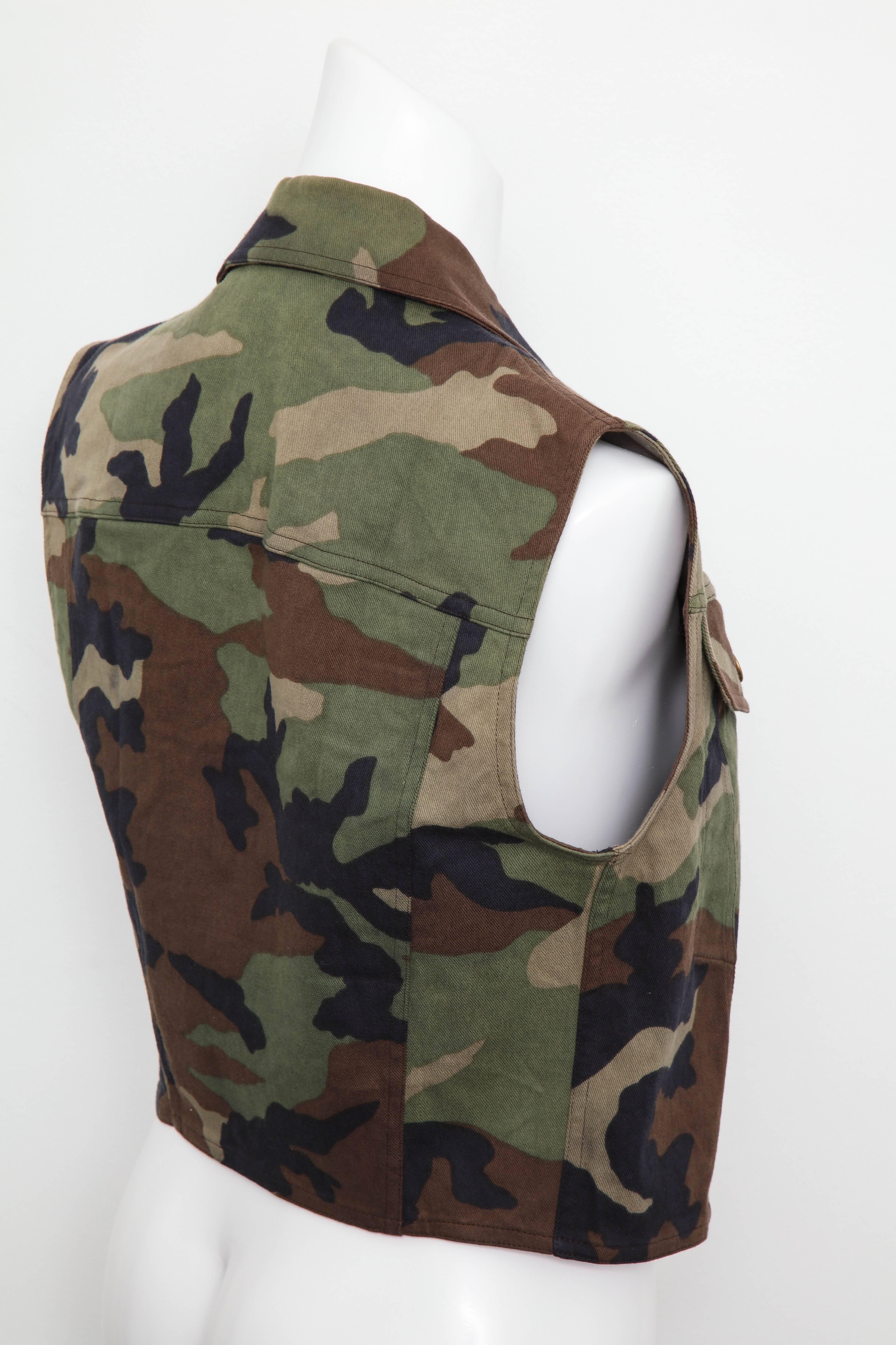 Christian Dior by John Galliano Camouflage Vest  In Excellent Condition In Chicago, IL