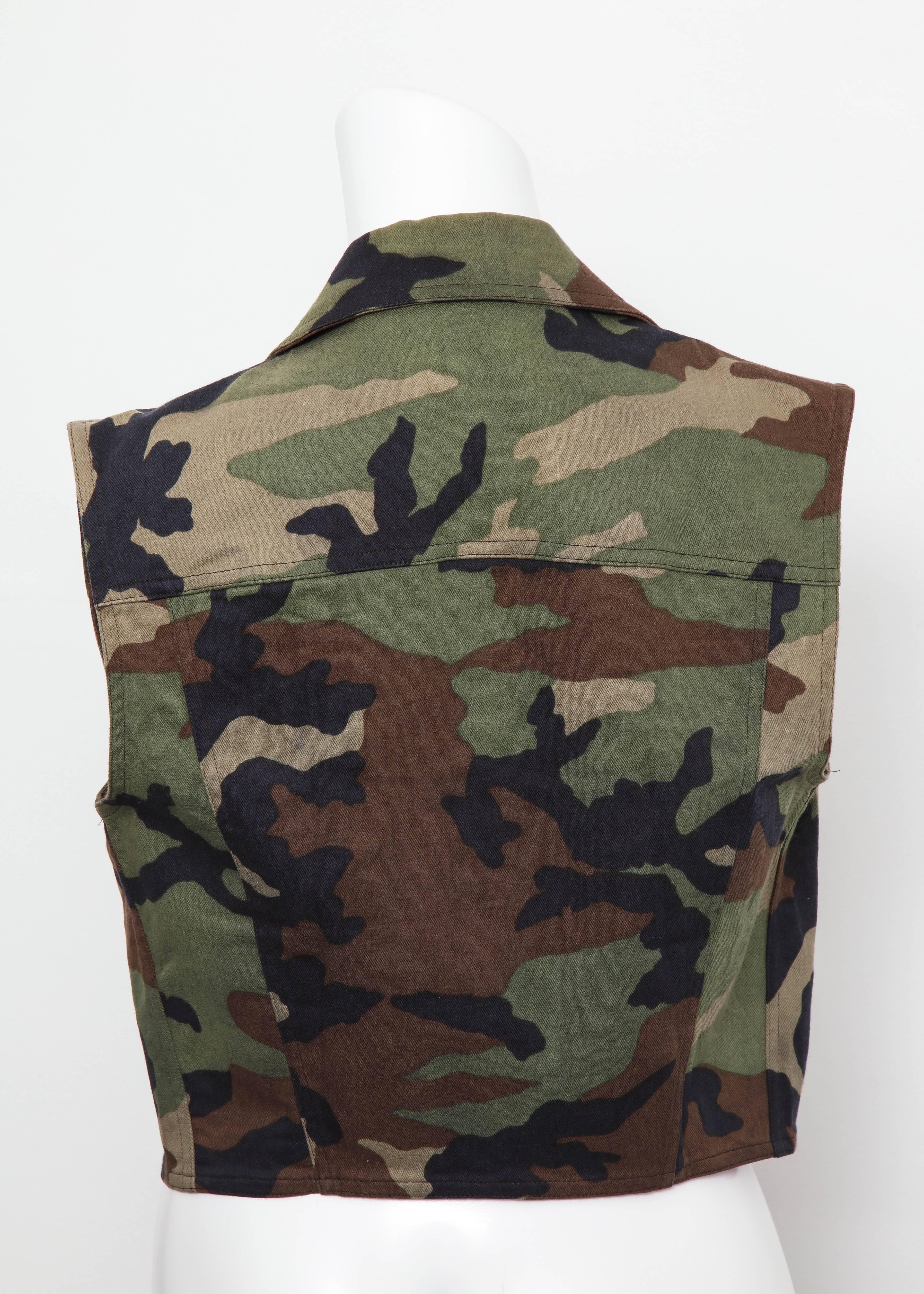 Women's Christian Dior by John Galliano Camouflage Vest 
