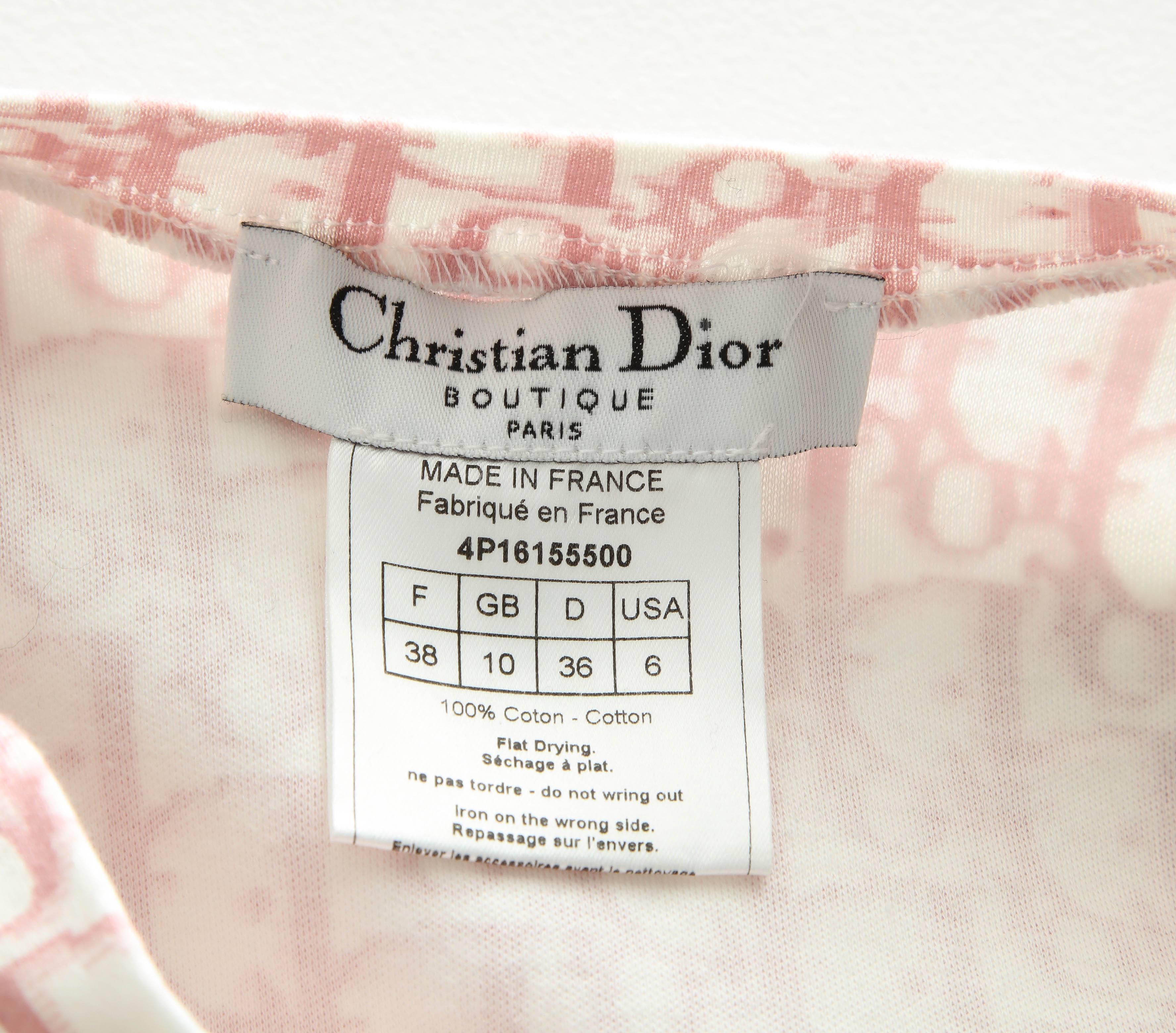 John Galliano for Christian Dior Pink Trotter Logo T-Shirt 2