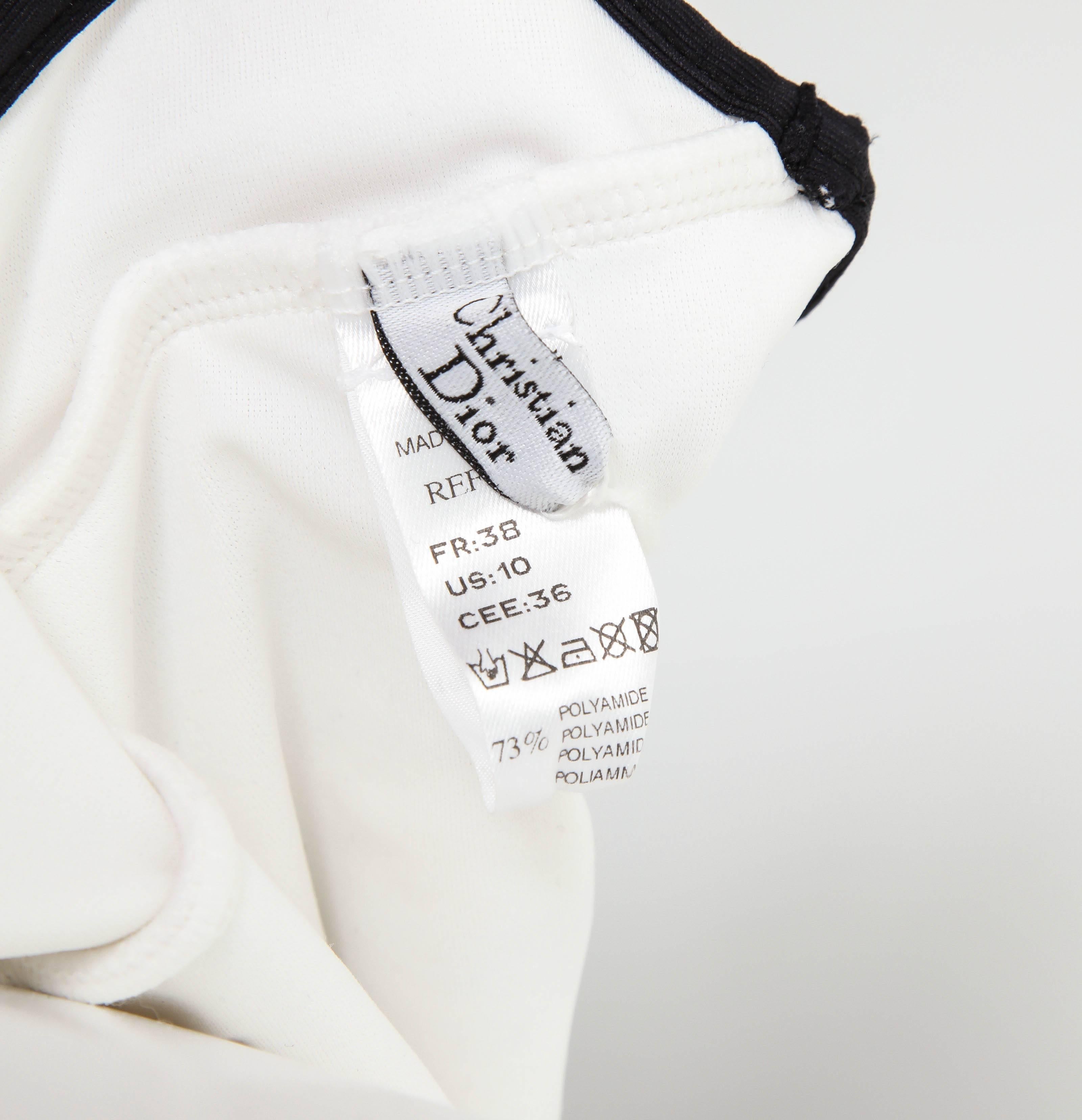 Gray Extremely Rare Christian Dior by John Galliano White Swimsuit with Logos