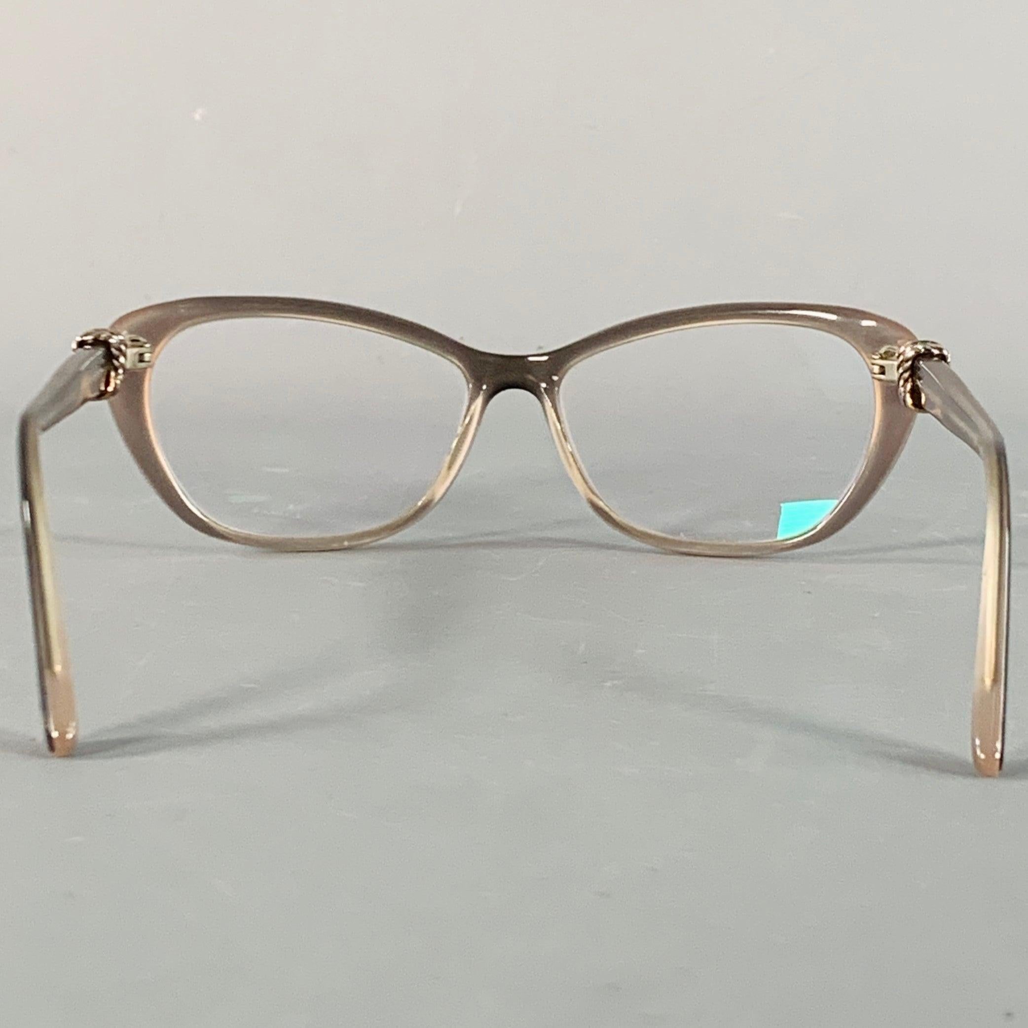 Gray DAVID YURMAN Black Beige Embellished Acetate Narrow Cat Eye Frames Eyewear For Sale