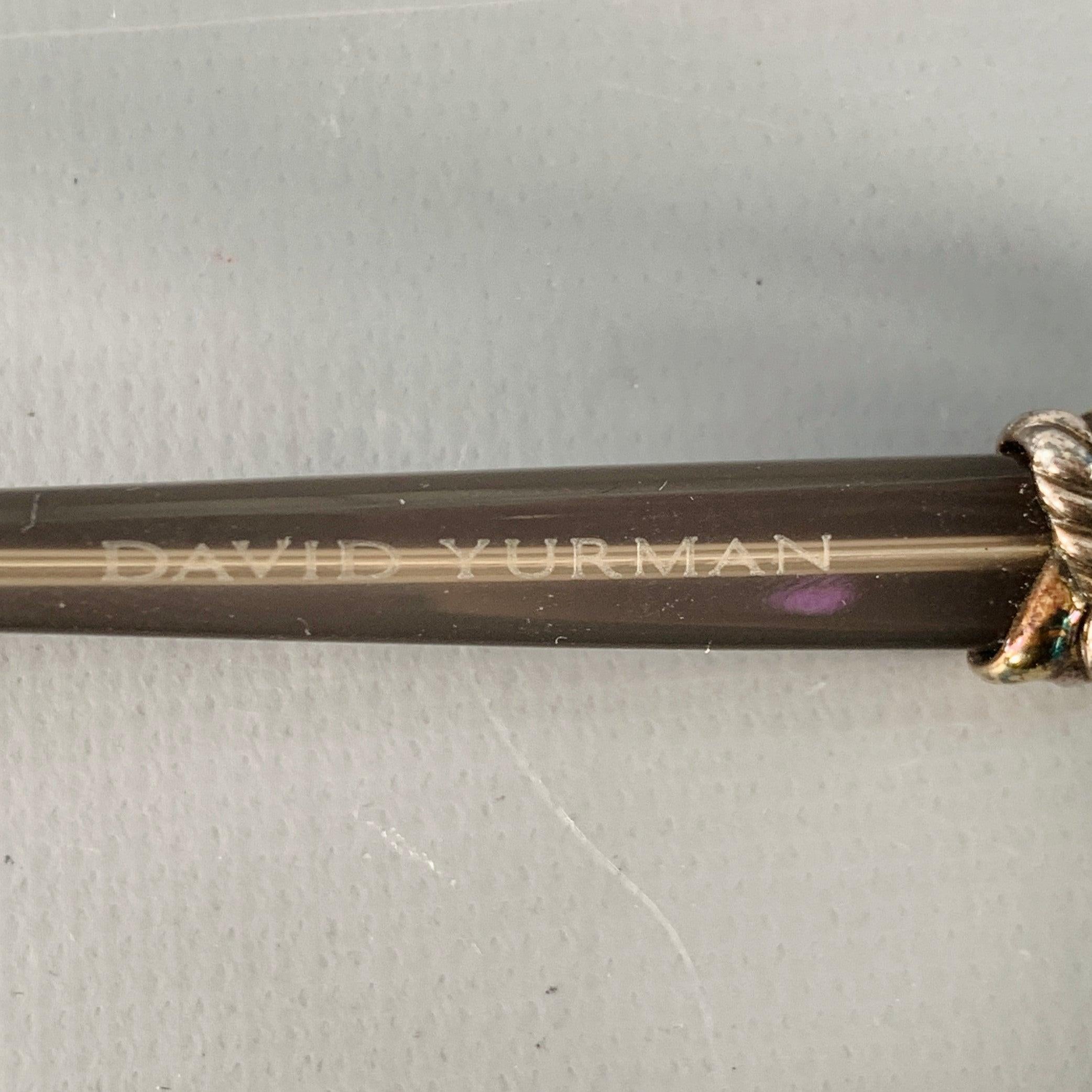 Men's DAVID YURMAN Black Beige Embellished Acetate Narrow Cat Eye Frames Eyewear For Sale