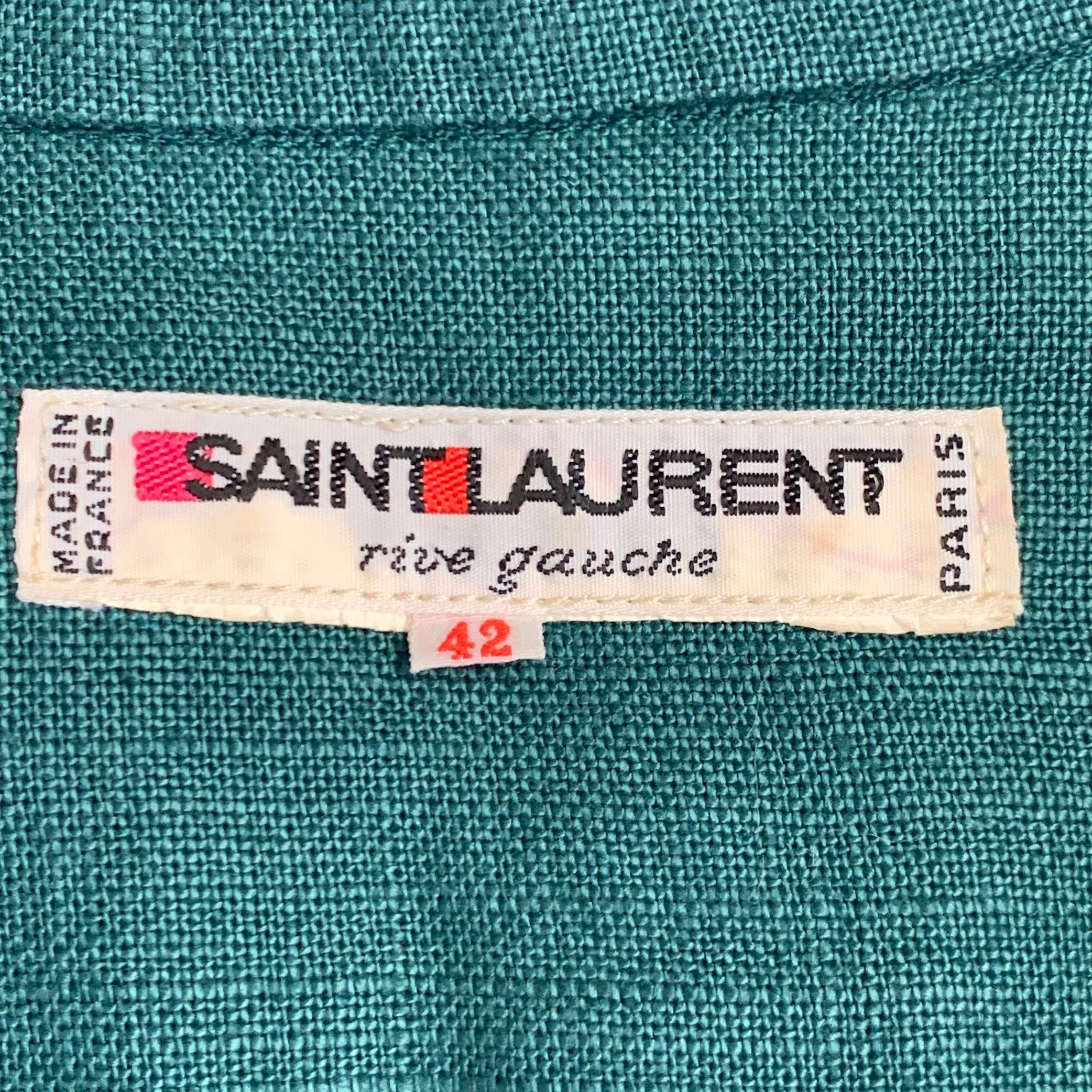 Yves Saint Laurent Vintage Taglia 6 Greene & Greene & Greene Button Up in vendita 1