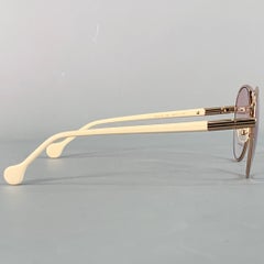 Occhiali da sole Aviator in metallo acetato oro rosa Salvatore Ferragamo