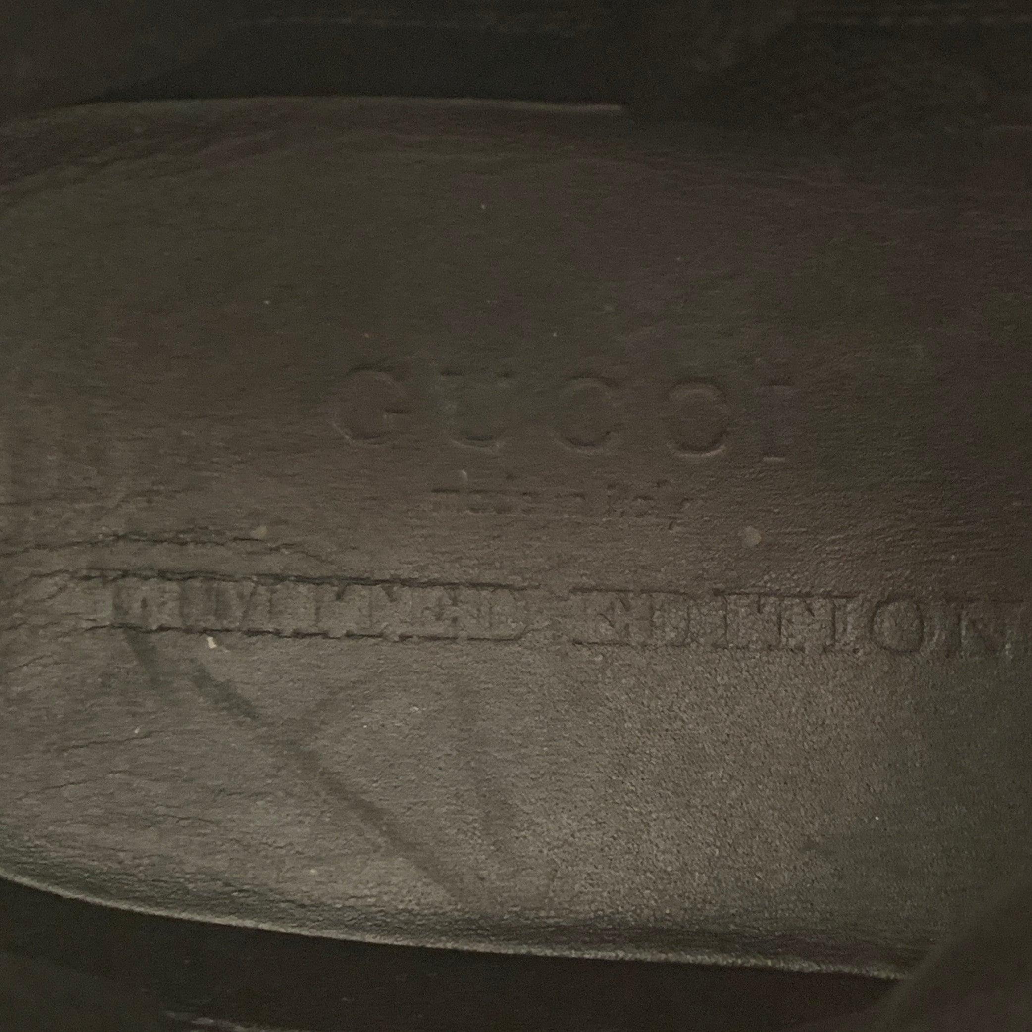 GUCCI Limited Edition Größe 14 Schwarz Silber Nieten Leder High Top Sneakers im Angebot 3