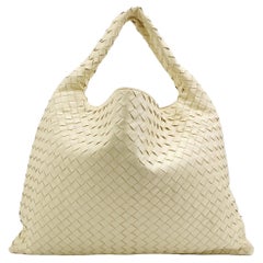 Bottega Veneta Hop Large Leather Pale Cream Yellow Hobo Bag