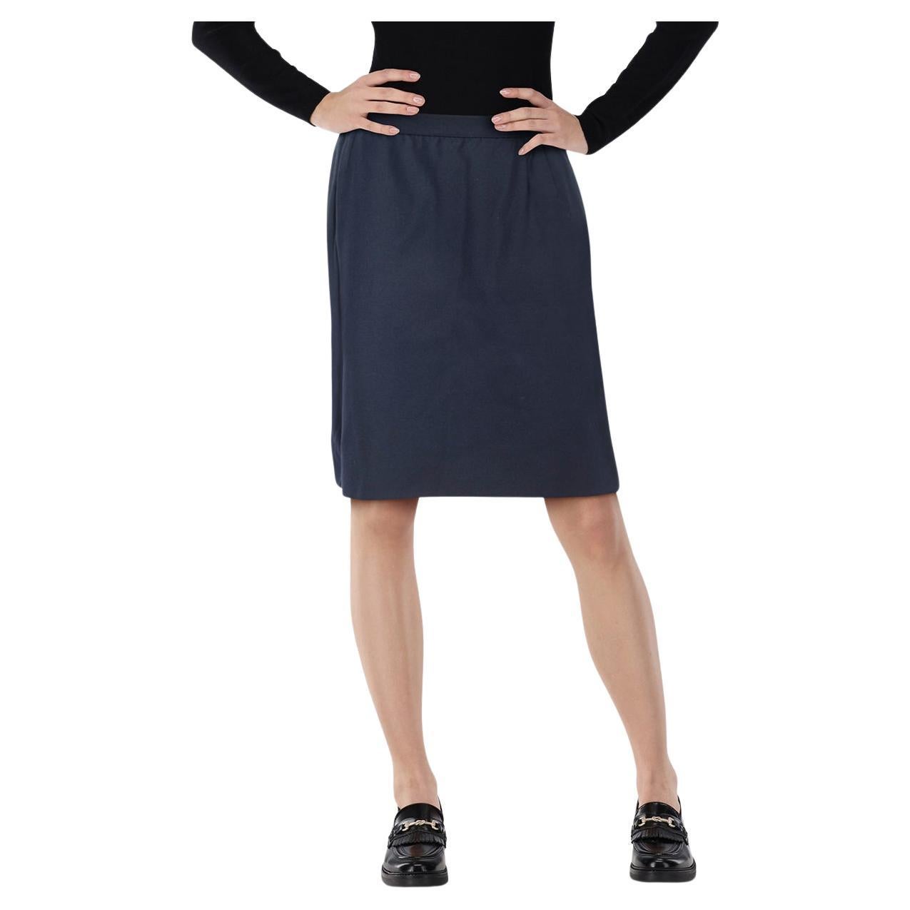 Valentino Garavani Navy A Line Knee Length Skirt Size L