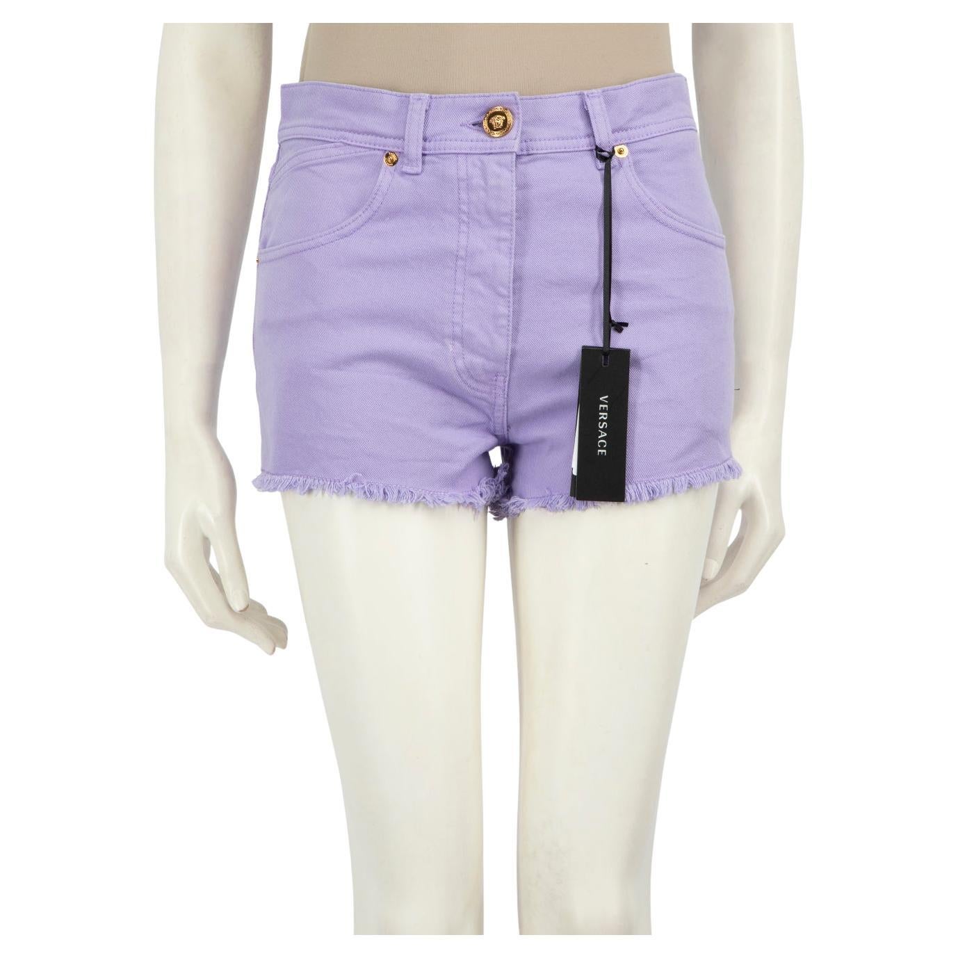 Versace Purple Denim Mini Shorts Size XS