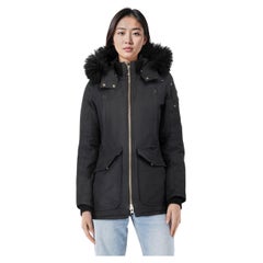 Moose Knuckles Navy Hooded Down Coat Size S