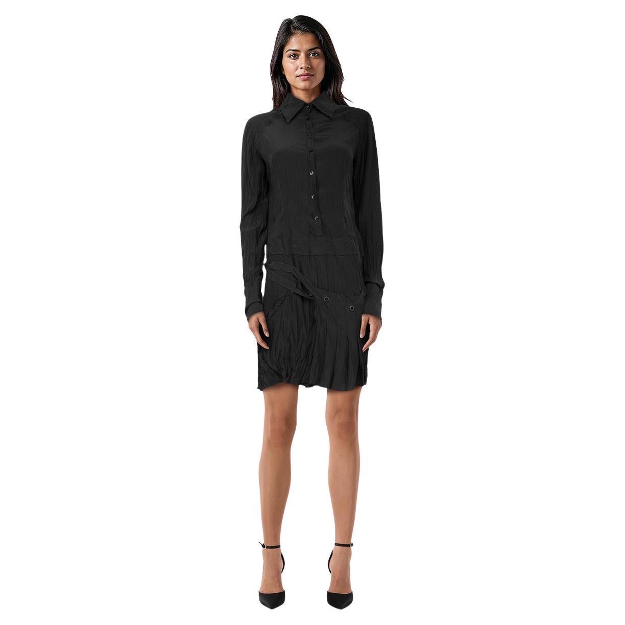 Roberto Cavalli Black Long Sleeve Knee Length Dress Size L