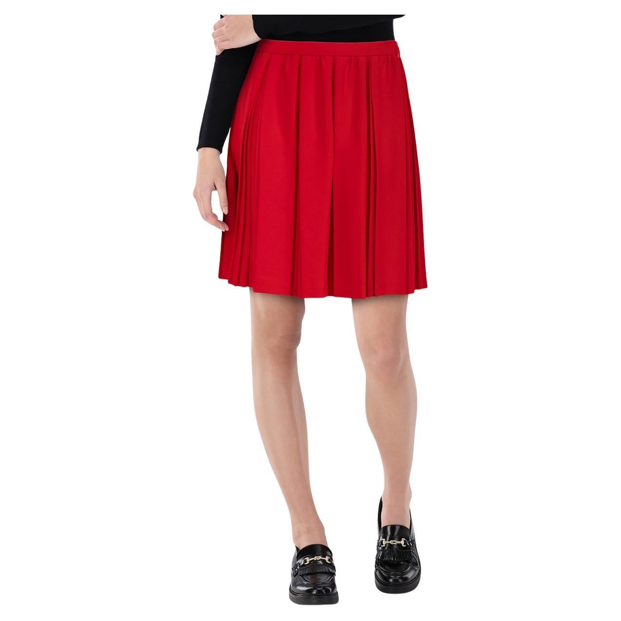 Miu Miu Red Pleated Mini Skirt Size S