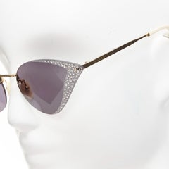 GUCCI Hollywood Forever GG0898S silver crystal black cat eye sunglasses