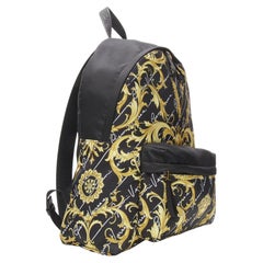 VERSACE Gianni Signature gold Barocco Virtus Medusa print nylon backpack bag