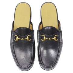 GUCCI Quentin Nero black leather gold Horsebit slip on loafer UK9 US10 EU43