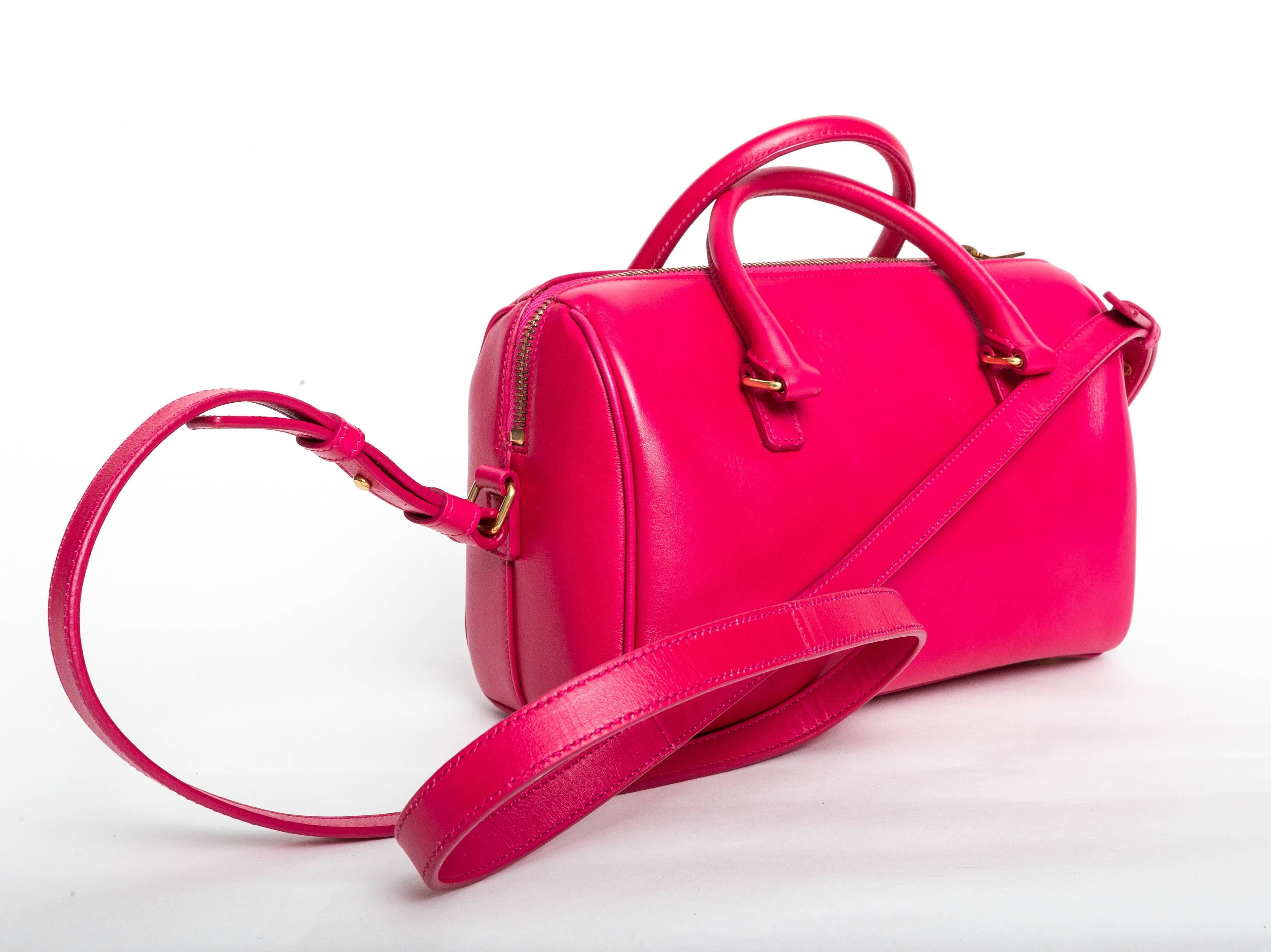 Women's or Men's Saint Laurent Pink Duffle Bag with Top Handle and Shoulder Strap For Sale