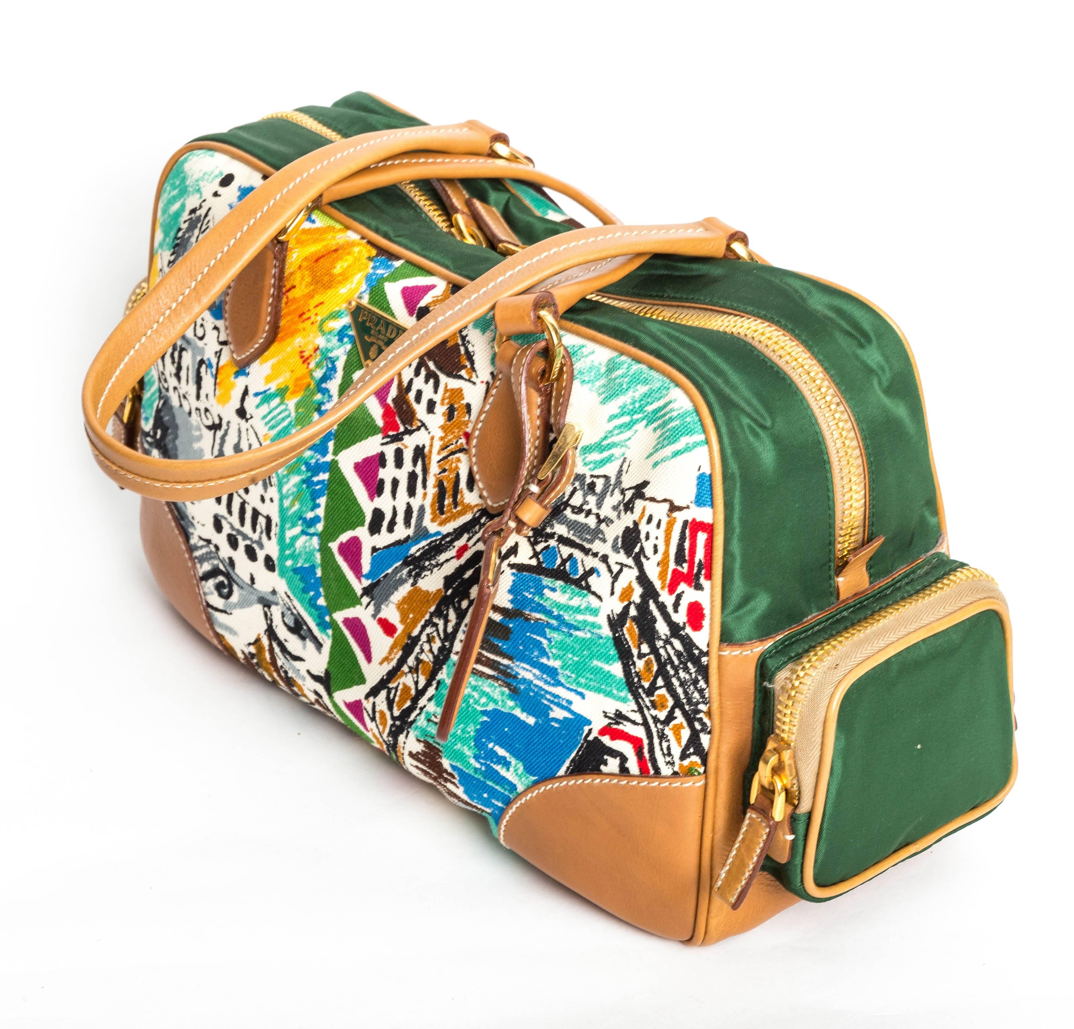 Beige Prada Limited Edition Canapa St Venez Bag