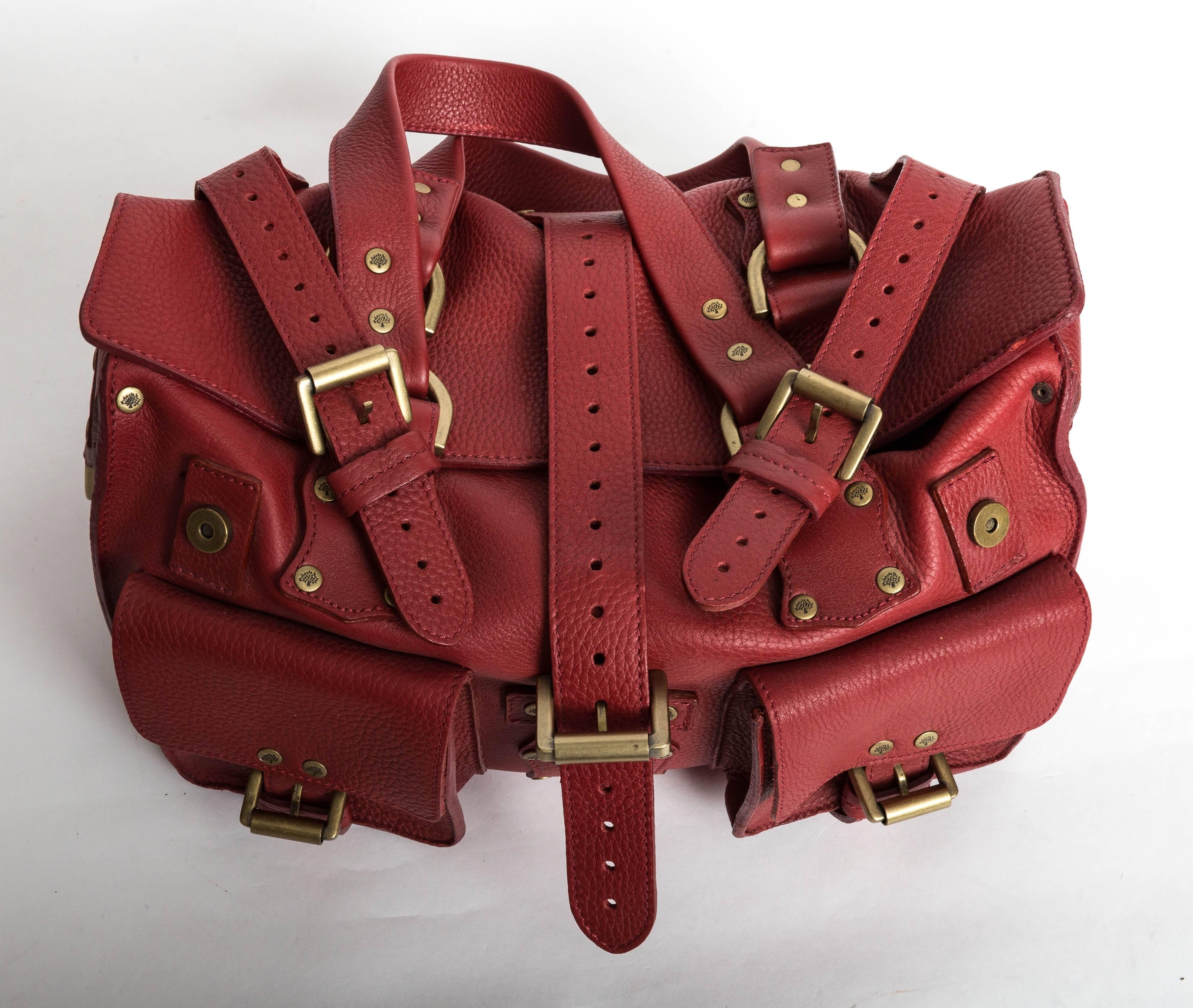 Women's Mulberry Red Leather Roxanne  For Sale