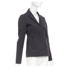 JIL SANDER grey wool curved sleeve sculptural hourglass 3D cut blazer FR34 XS